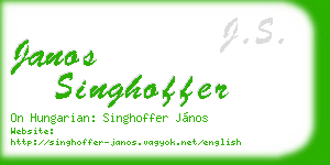 janos singhoffer business card