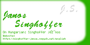 janos singhoffer business card